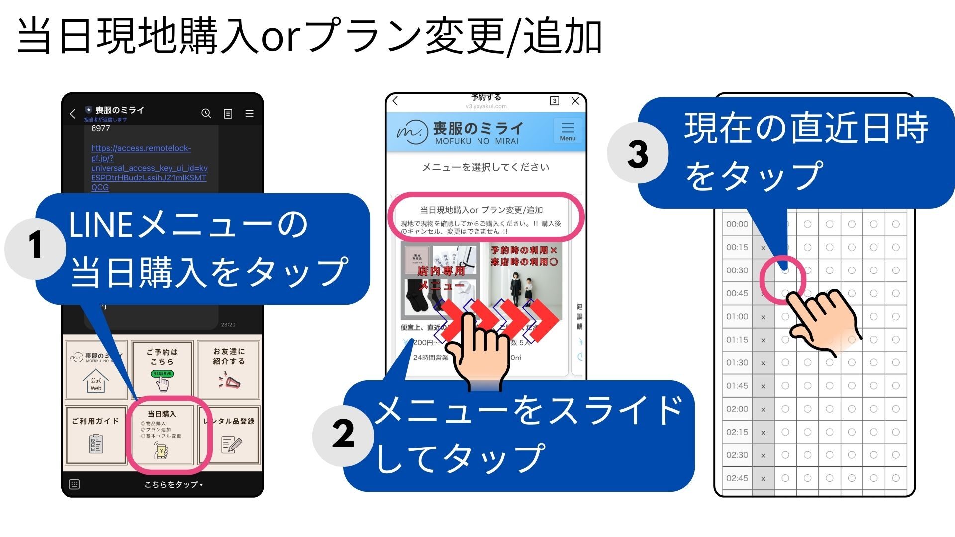 当日購入とKidsレンタル&プラン変更手順