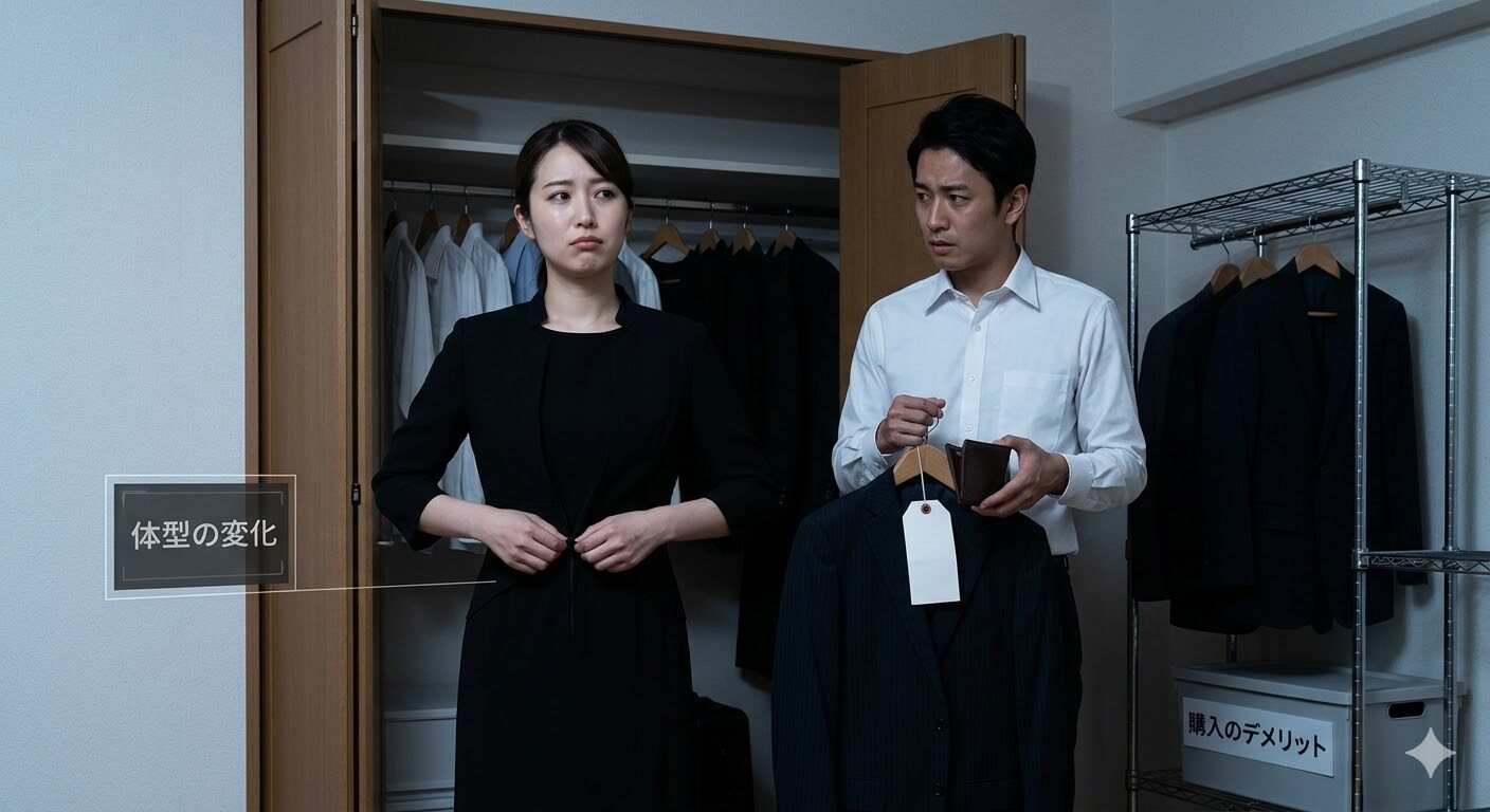 大きいサイズの喪服 購入とレンタルの比較