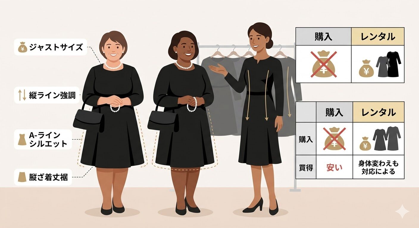 大きいサイズの喪服を美しく着こなすポイント