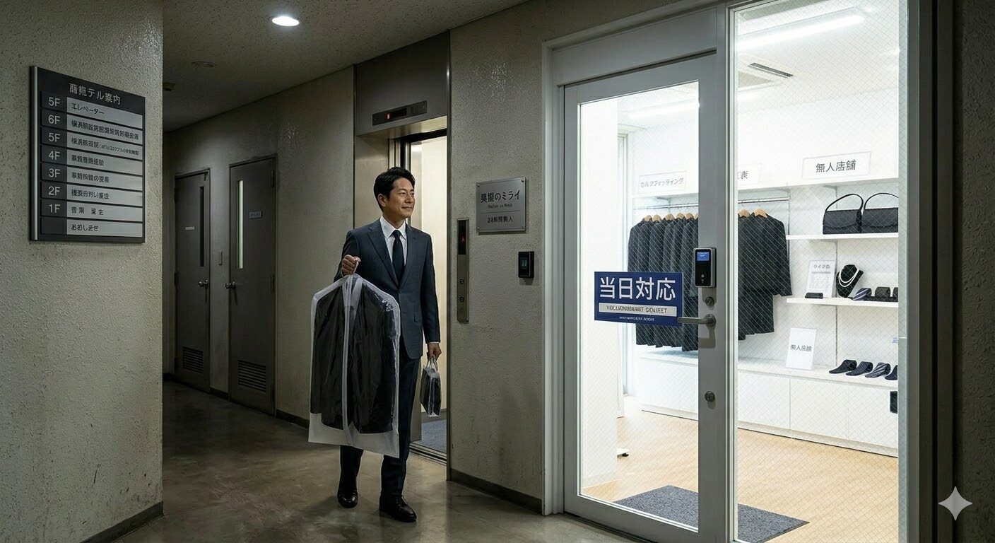 当日対応で喪服を受け取り 24時間営業の無人店舗なら深夜でも安心