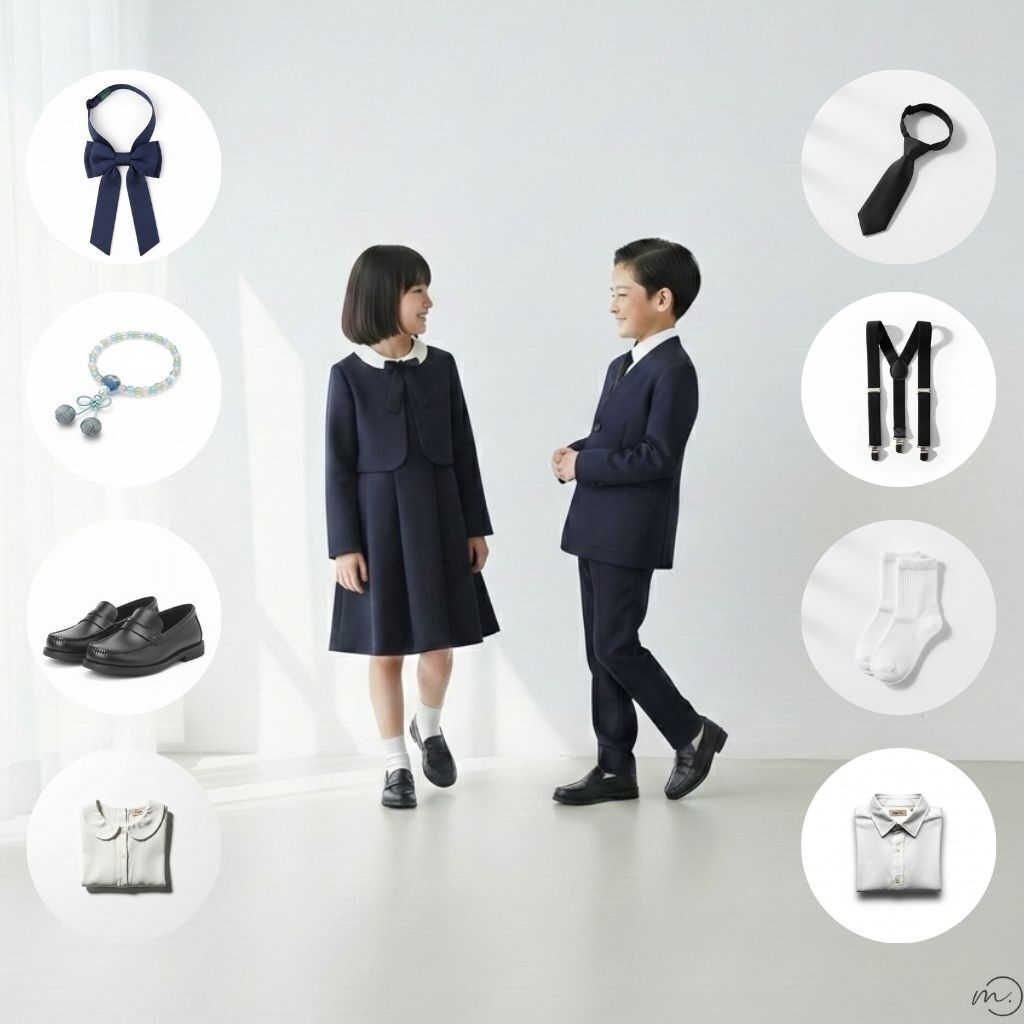 お子様の急な参列も安心。服から小物まで一式セット