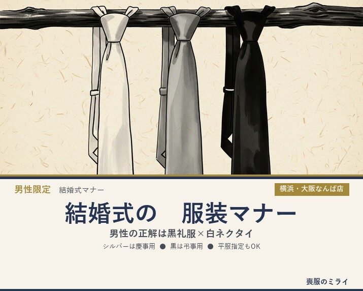 結婚式の服装マナー｜男性の正解は黒礼服×白ネクタイ