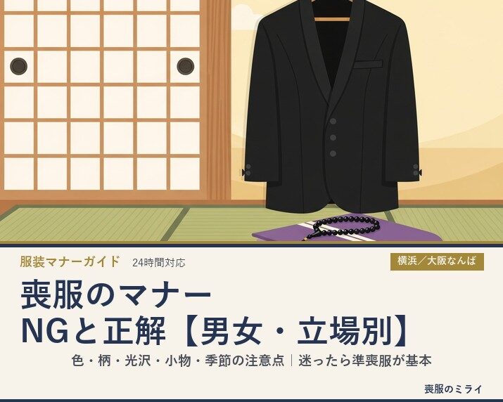 喪服のマナー、これで安心｜色・柄・小物・季節のNGと正解【男女・立場別】